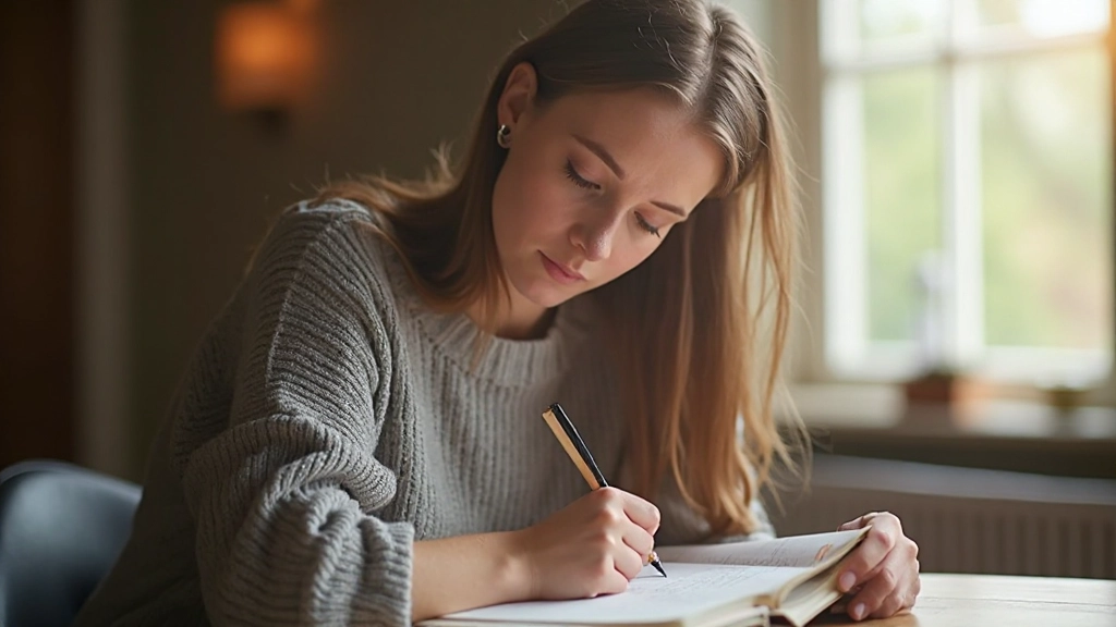 Professionele werkplek met dagboek, koffie en natuurlijk licht voor zelfbewustzijn